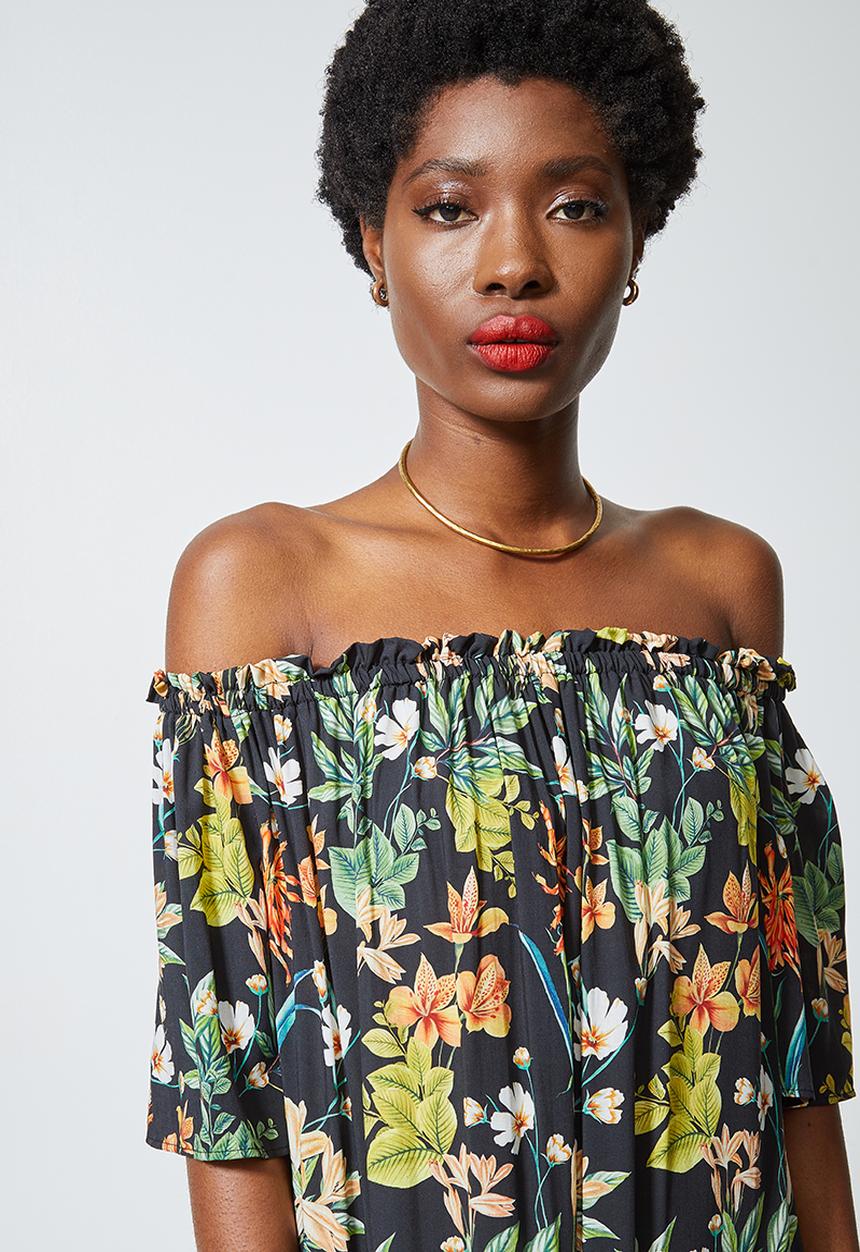 Superbalist - Basic off the shoulder mini dress - tropical floral