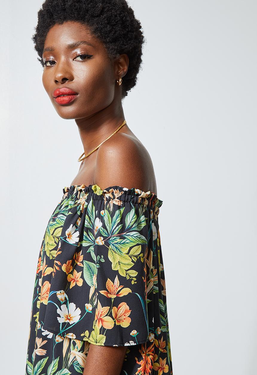 Superbalist - Basic off the shoulder mini dress - tropical floral