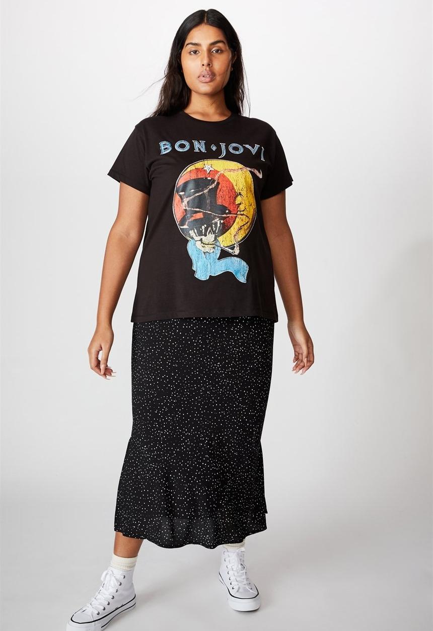 Cotton On - Curve graphic license tee - black