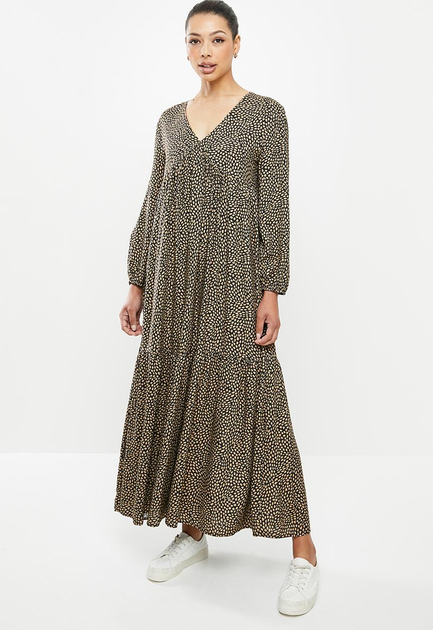 edit - Tiered midi dress - dark minimal 