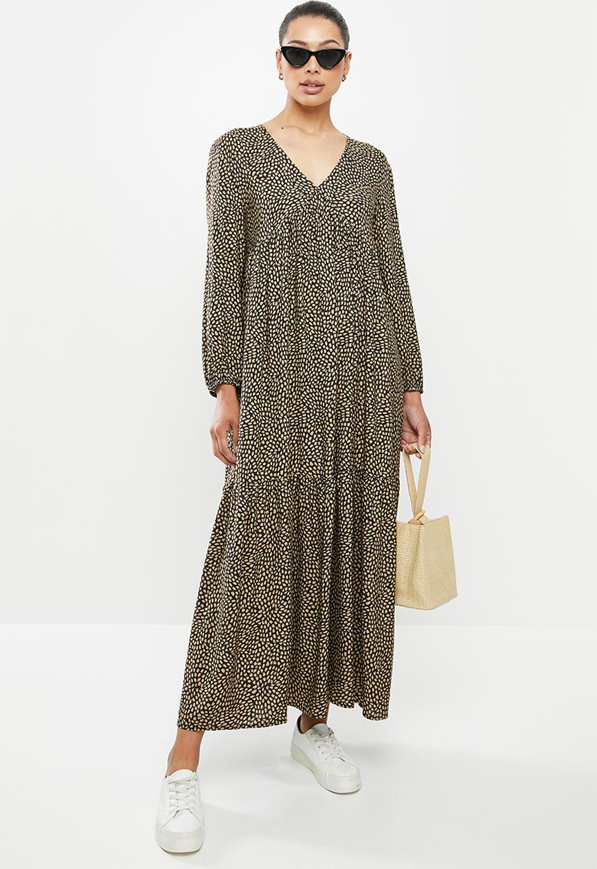 edit - Tiered midi dress - dark minimal 