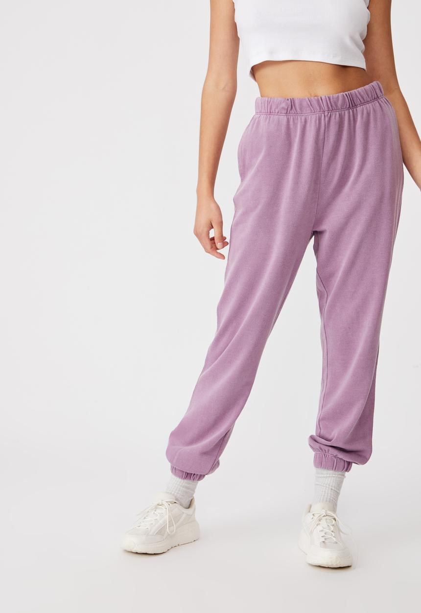 Cotton On - High waist track pant - celestial blue garment pigment dye