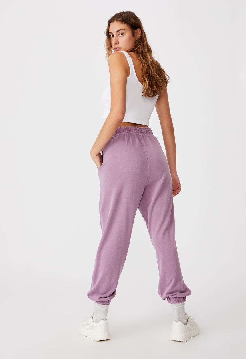Cotton On - High waist track pant - celestial blue garment pigment dye