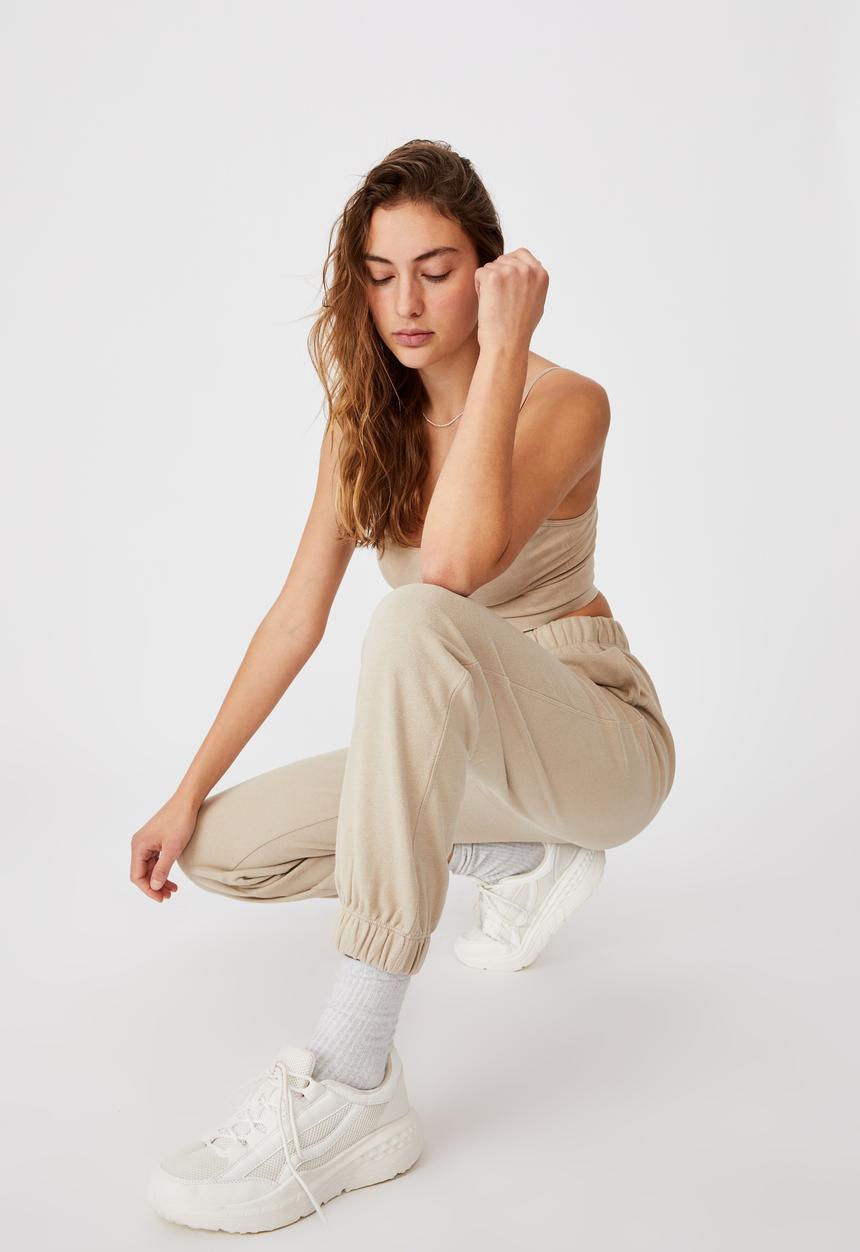 Cotton On - High waist track pant - infinity garment pigment dye