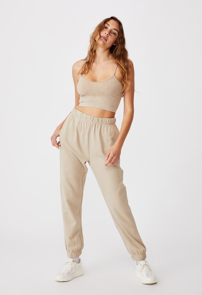 Cotton On - High waist track pant - infinity garment pigment dye