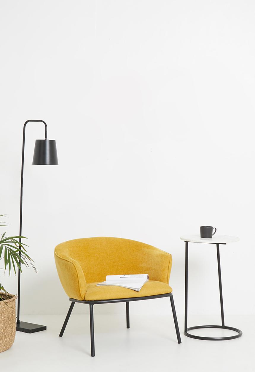 Sixth Floor - Aura side table - white & black 