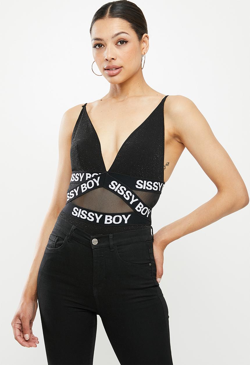 SISSY BOY - Onyx bodysuit - black