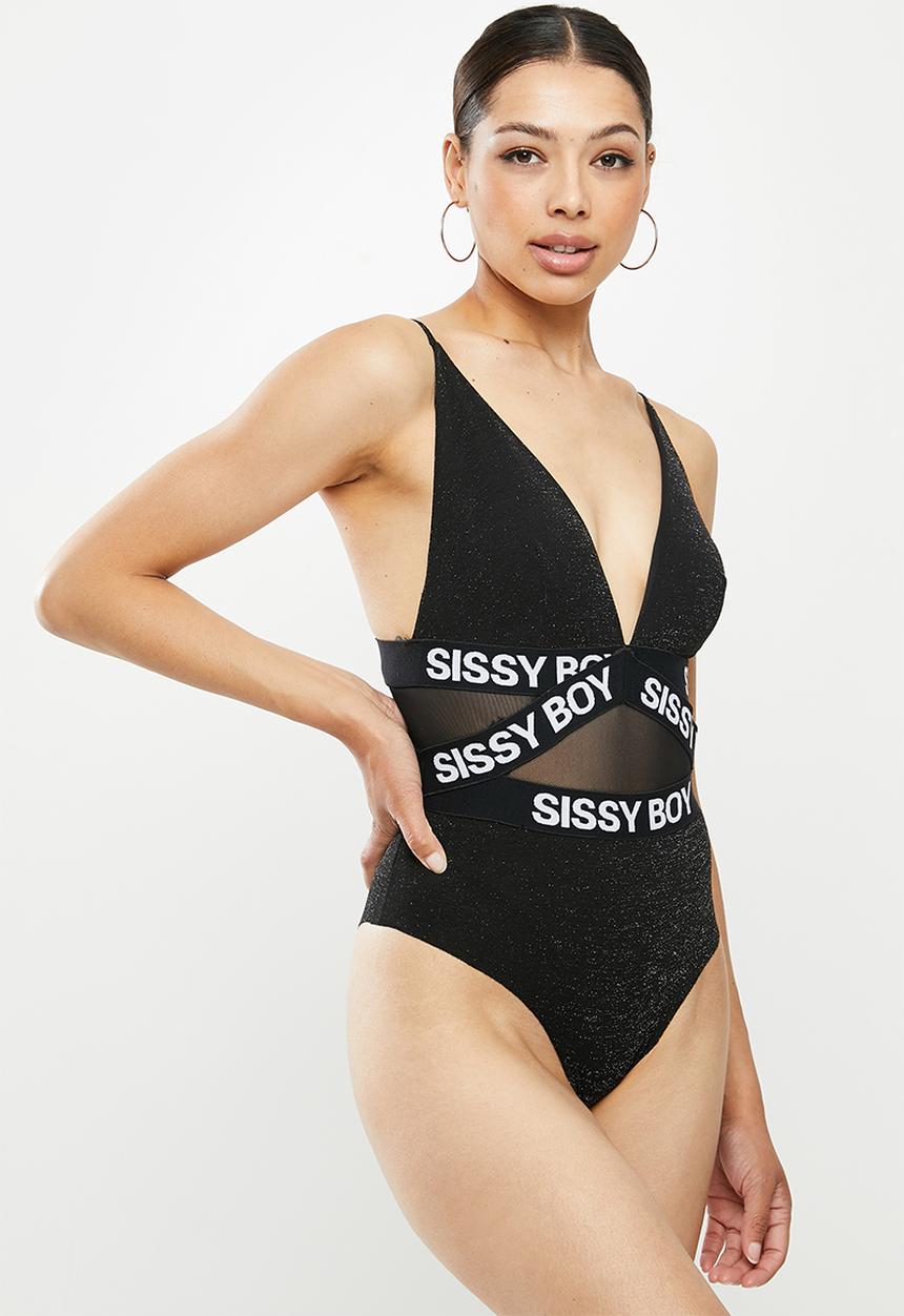 SISSY BOY - Onyx bodysuit - black