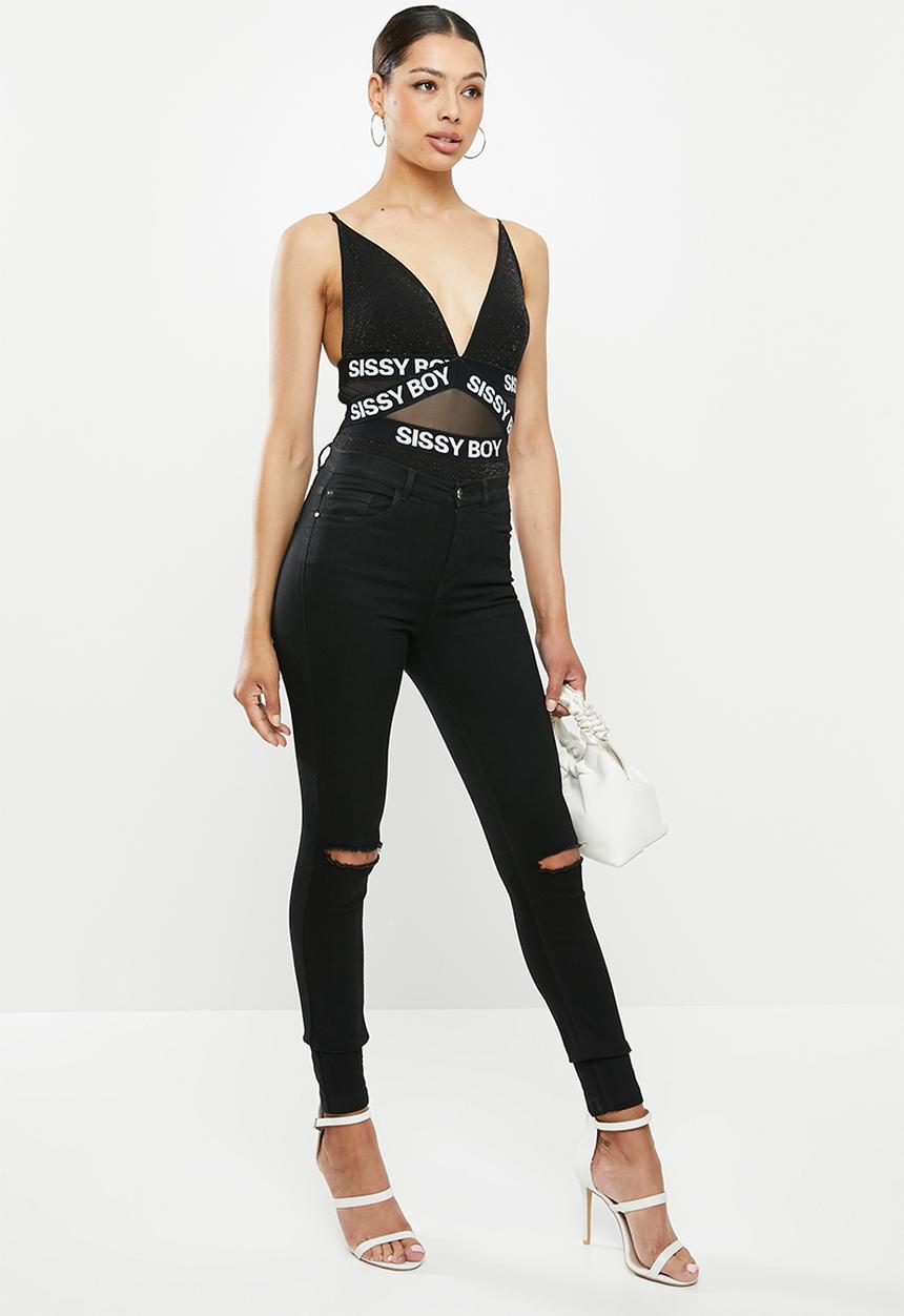 SISSY BOY - Onyx bodysuit - black