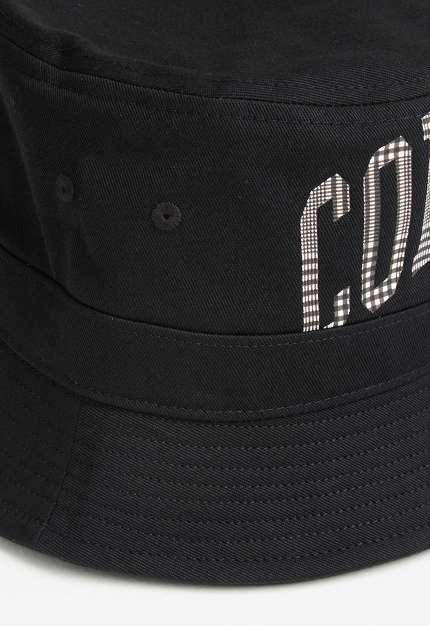 Converse - Plaid wordmark bucket hat - black