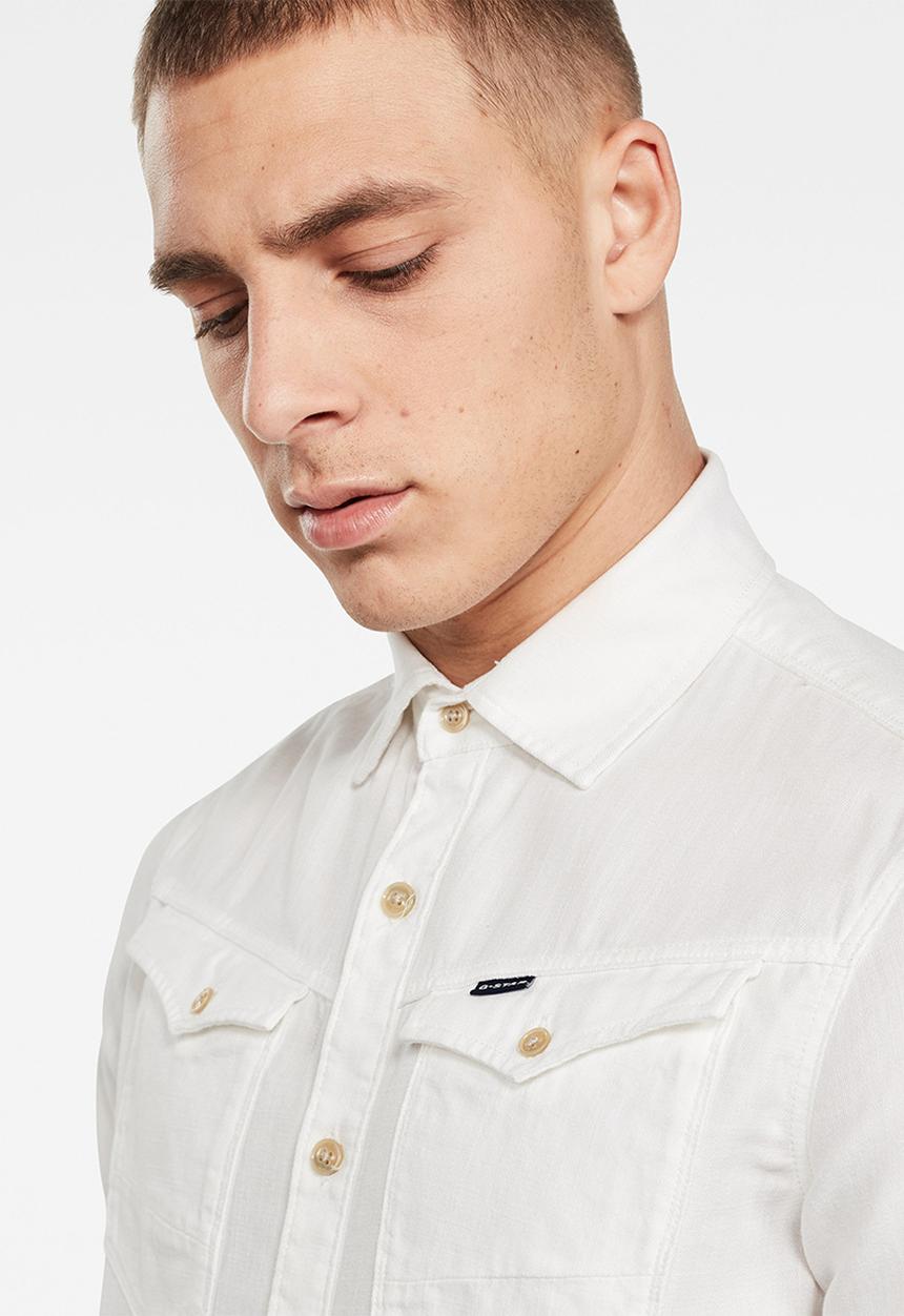 G-STAR - Arc 3d slim long sleeve shirt - white