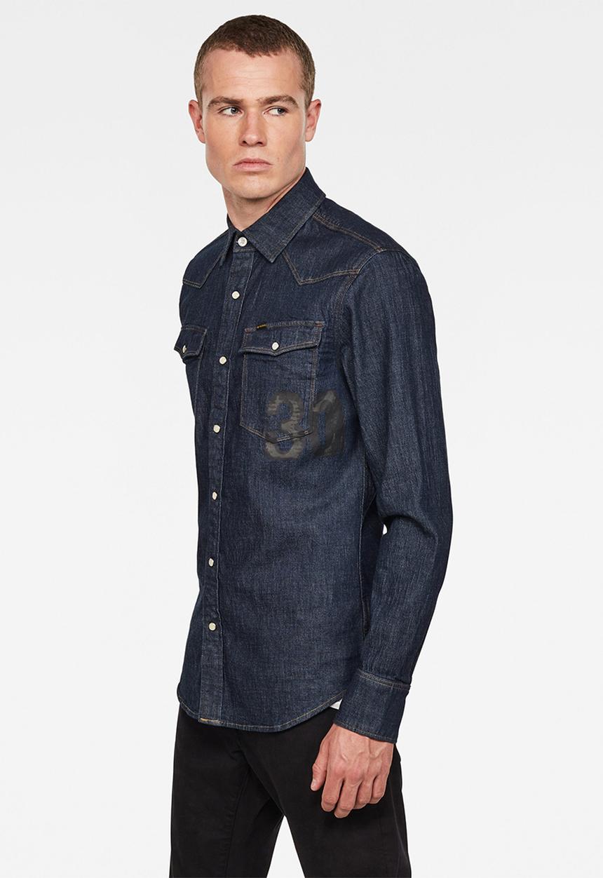 G-STAR - 3301 Slim long sleeve shirt - blue