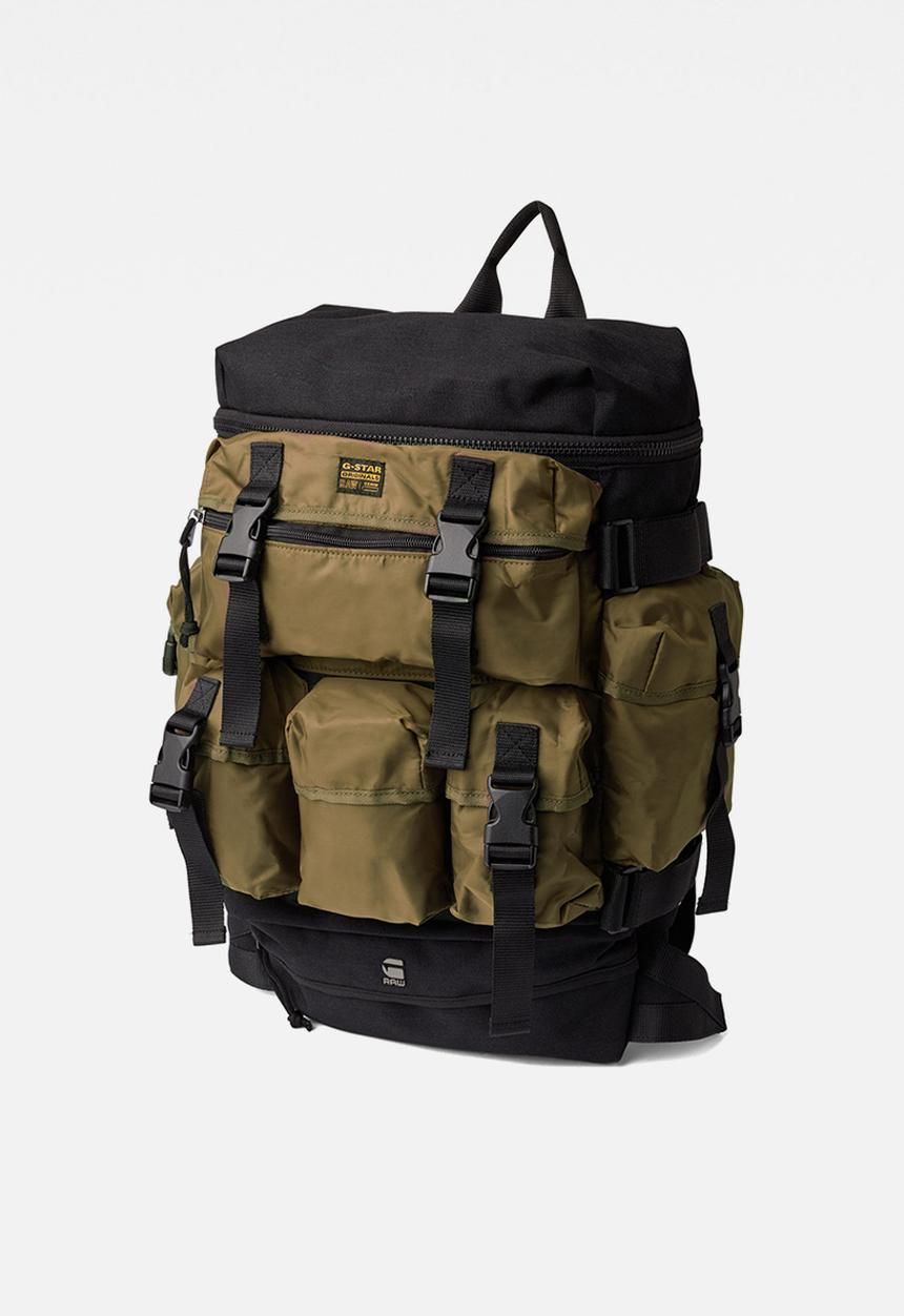 G-STAR - Estan detachable pocket backpack - brown & black