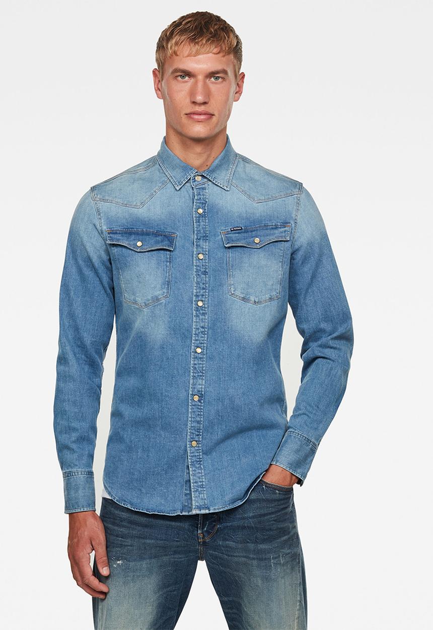 G-STAR - Slim denim long sleeve shirt - blue
