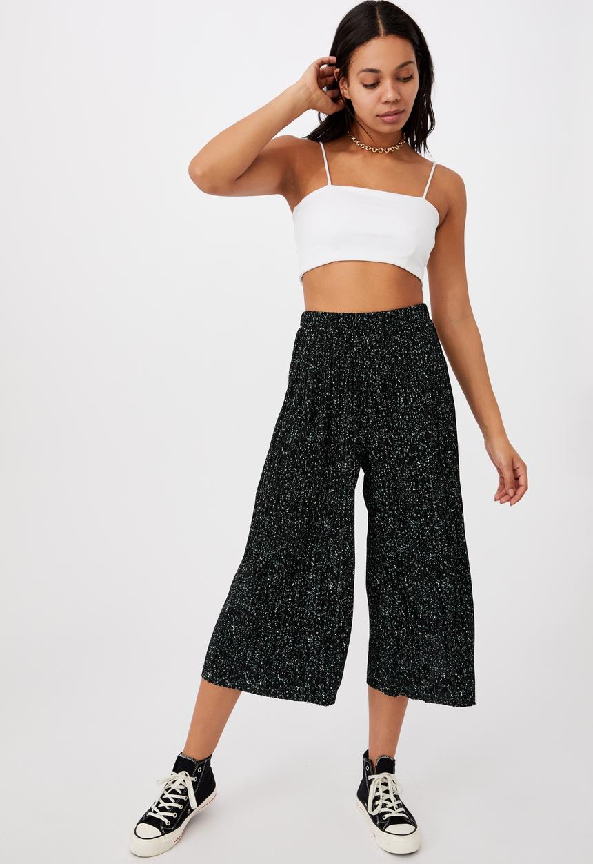 Cotton On - Poppy pleated pant - nancy confetti black