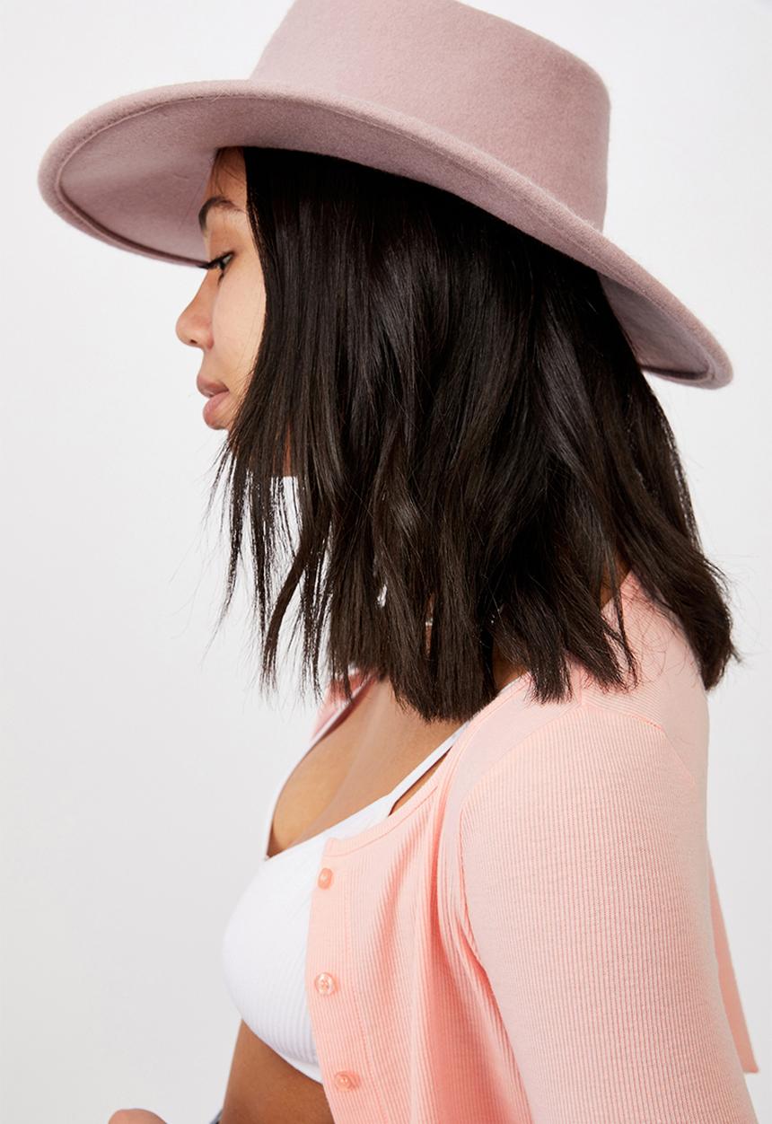 Rubi - Felicity felt boater hat - pink