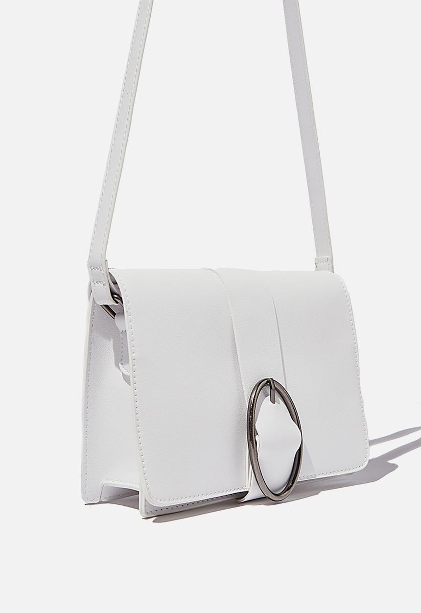 Rubi - Buckle cross body bag - white