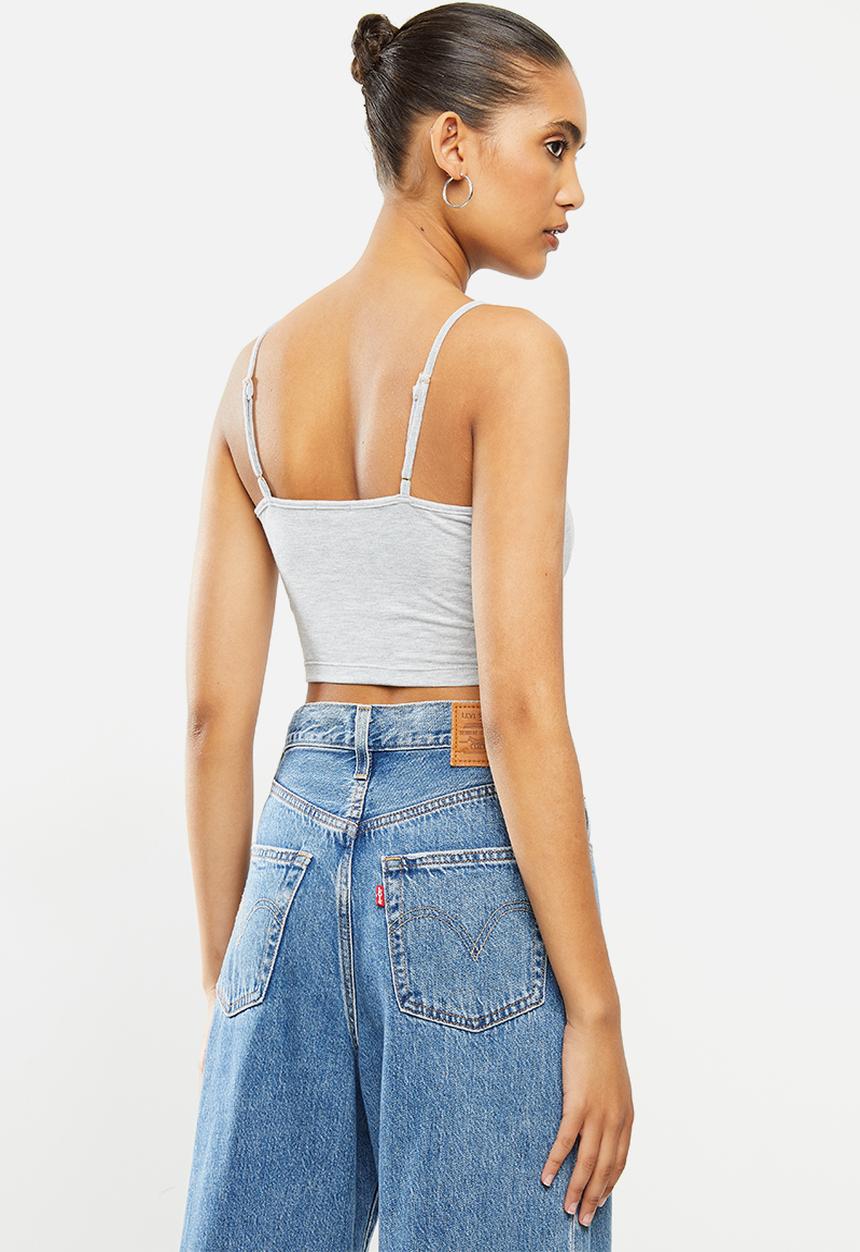 Blake - Cami knot front bralette - grey melange