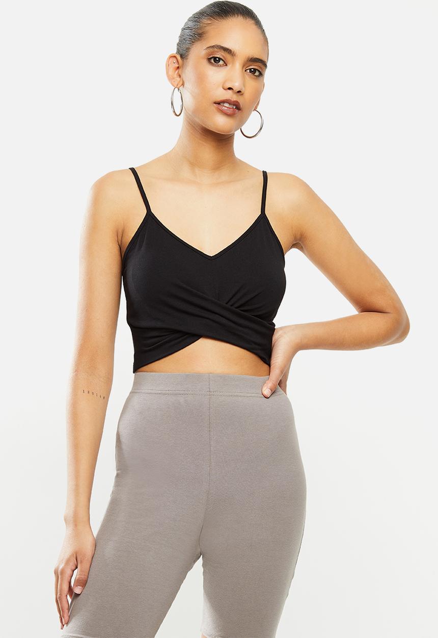 Blake - Cami knot front bralette - black