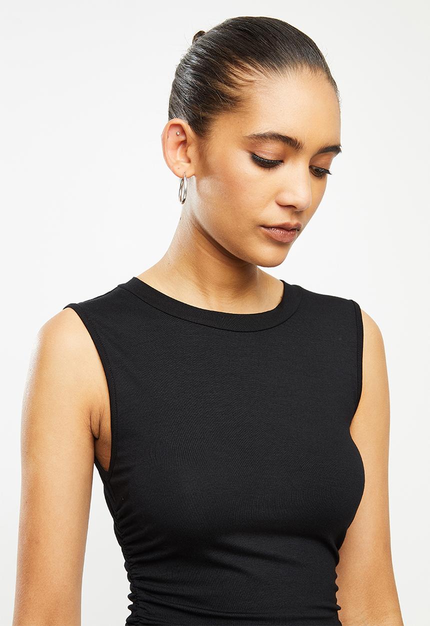Blake - Ruched bodycon mini dress - black