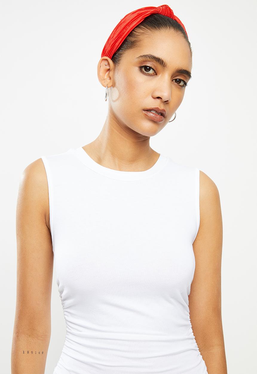 Blake - Ruched bodycon mini dress - white
