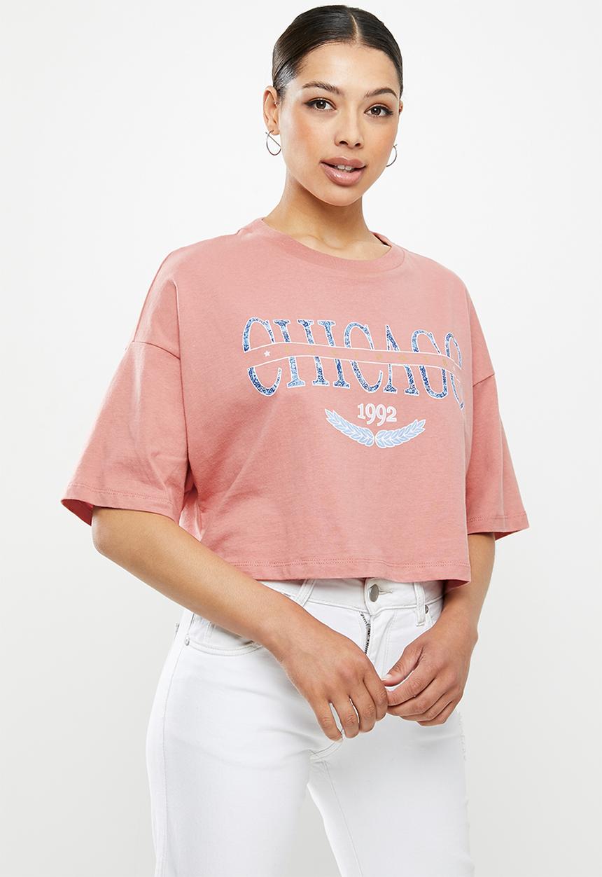 Cotton On - Chopped boyfriend tee - dark mauve
