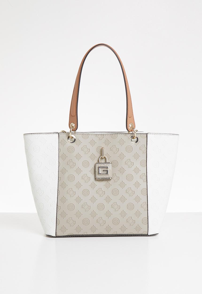 GUESS - Kamryn tote - brown & white