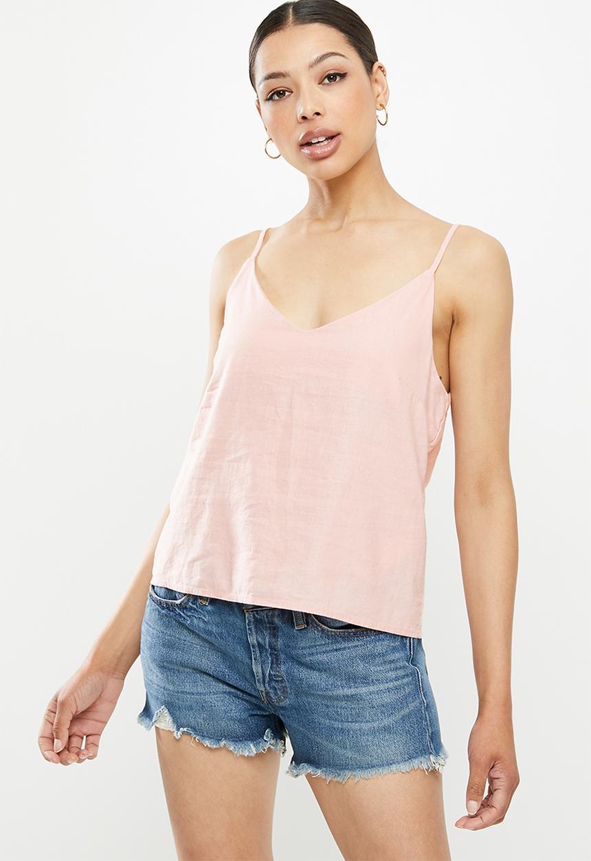 Cotton On - Amy V-neck cami - sunfaded pink