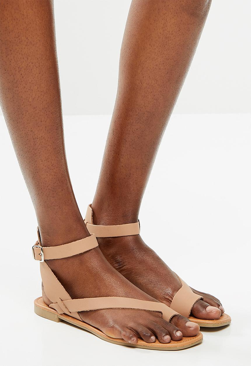 Superbalist - Siera leather ankle strap sandal - neutral