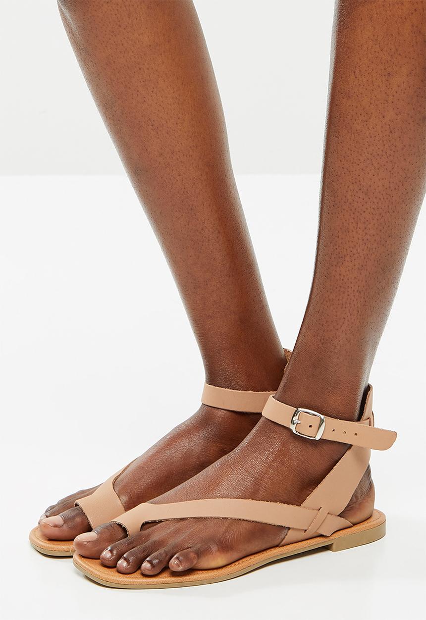 Superbalist - Siera leather ankle strap sandal - neutral