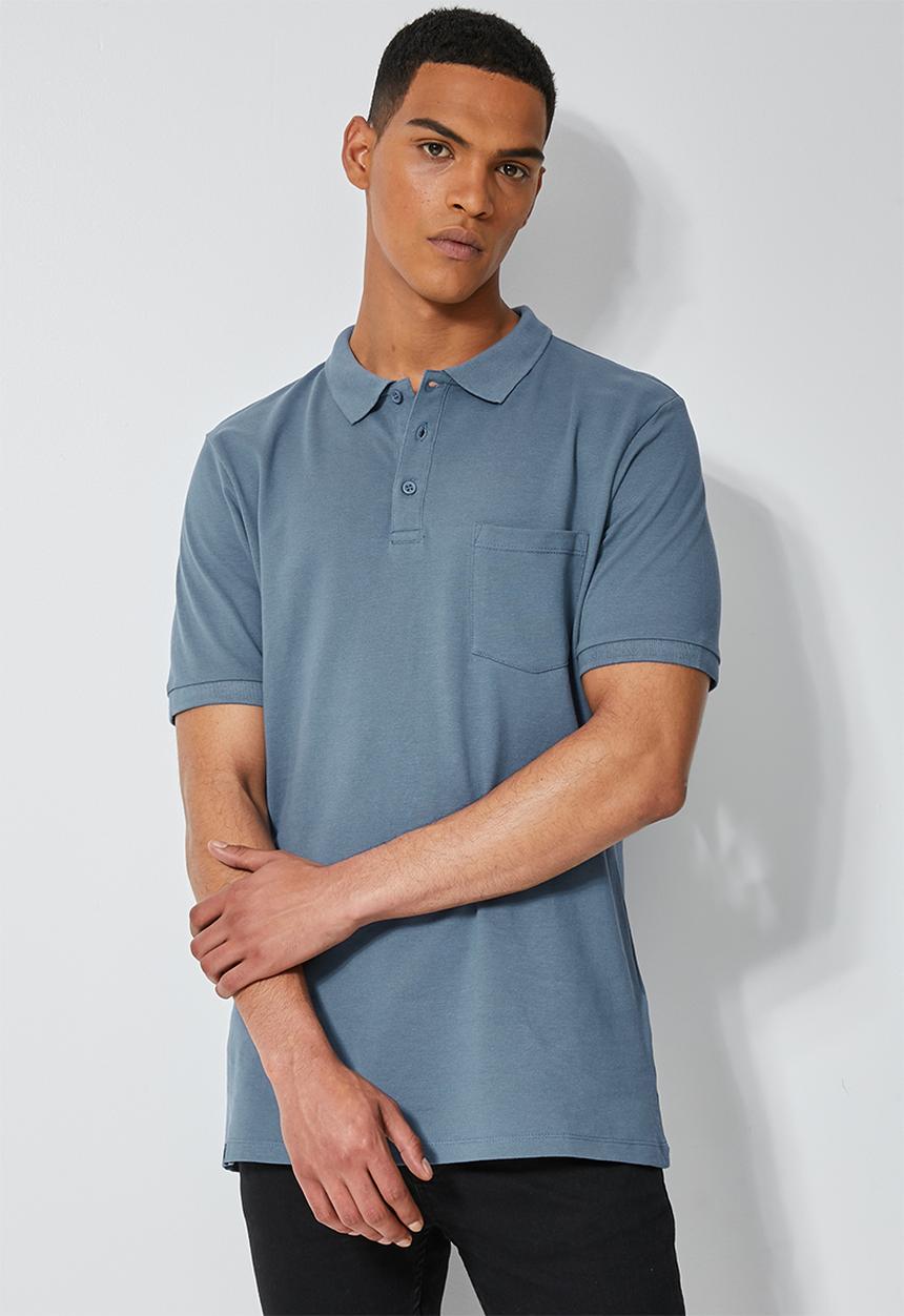 Superbalist - Luka slim pique pocket golfer - blue