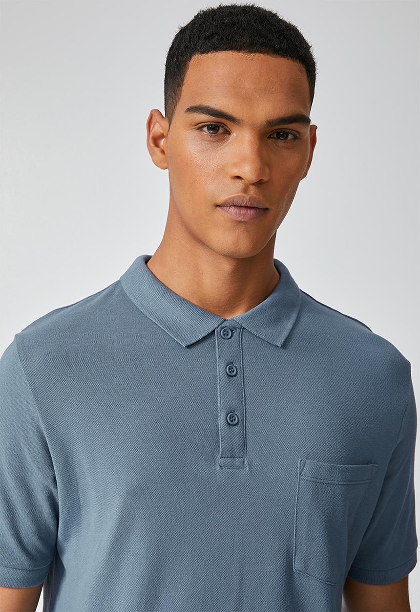 Superbalist - Luka slim pique pocket golfer - blue