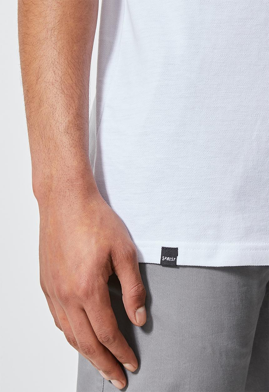 Superbalist - Siya slim pique mandarin golfer - white
