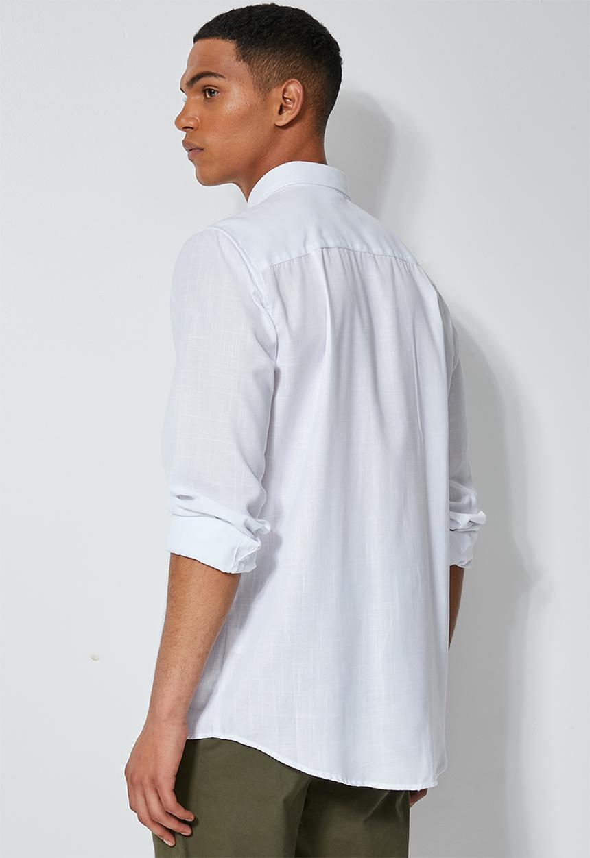 Superbalist - Barber regular fit long sleeve shirt - white