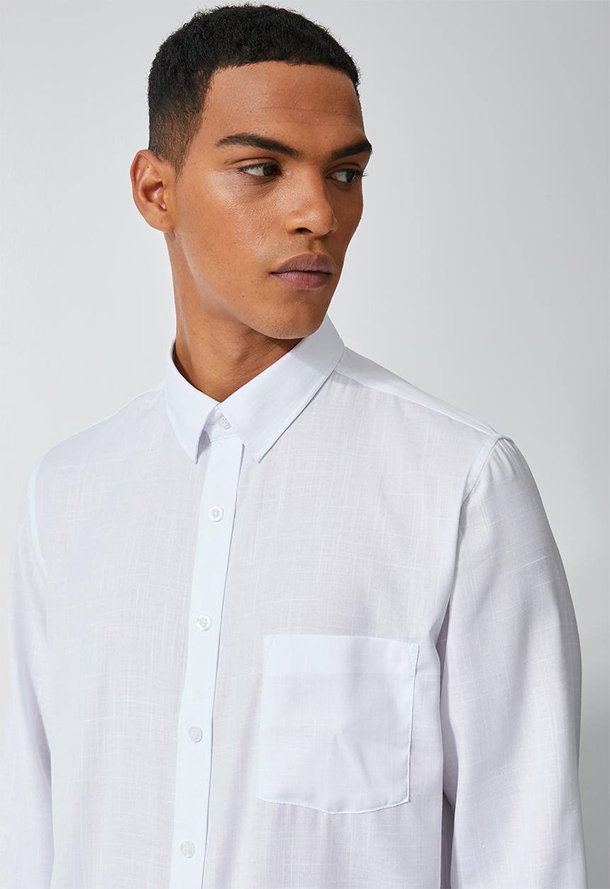 Superbalist - Barber regular fit long sleeve shirt - white
