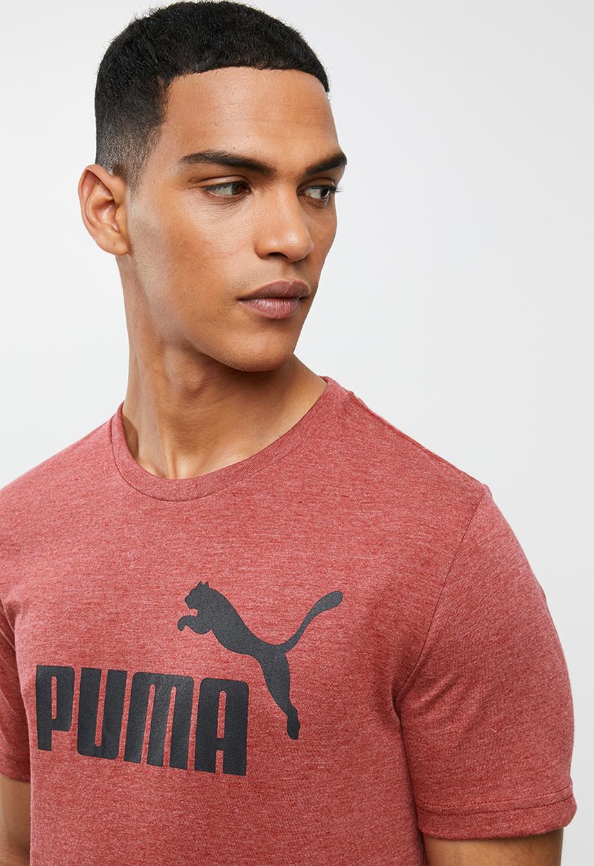 PUMA - Ess+ heather tee - red dahlia heather