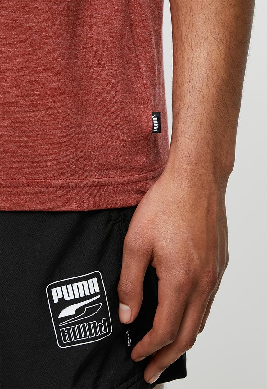 PUMA - Ess+ heather tee - red dahlia heather