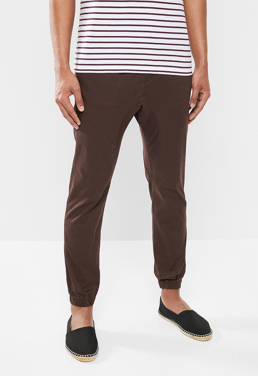 Cotton On - Drake cuffed pant - burgundy