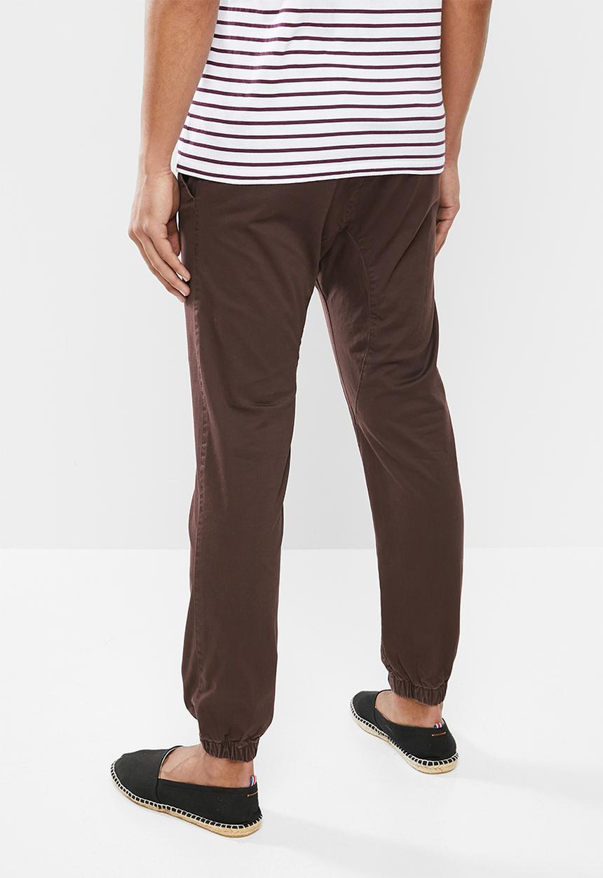 Cotton On - Drake cuffed pant - burgundy
