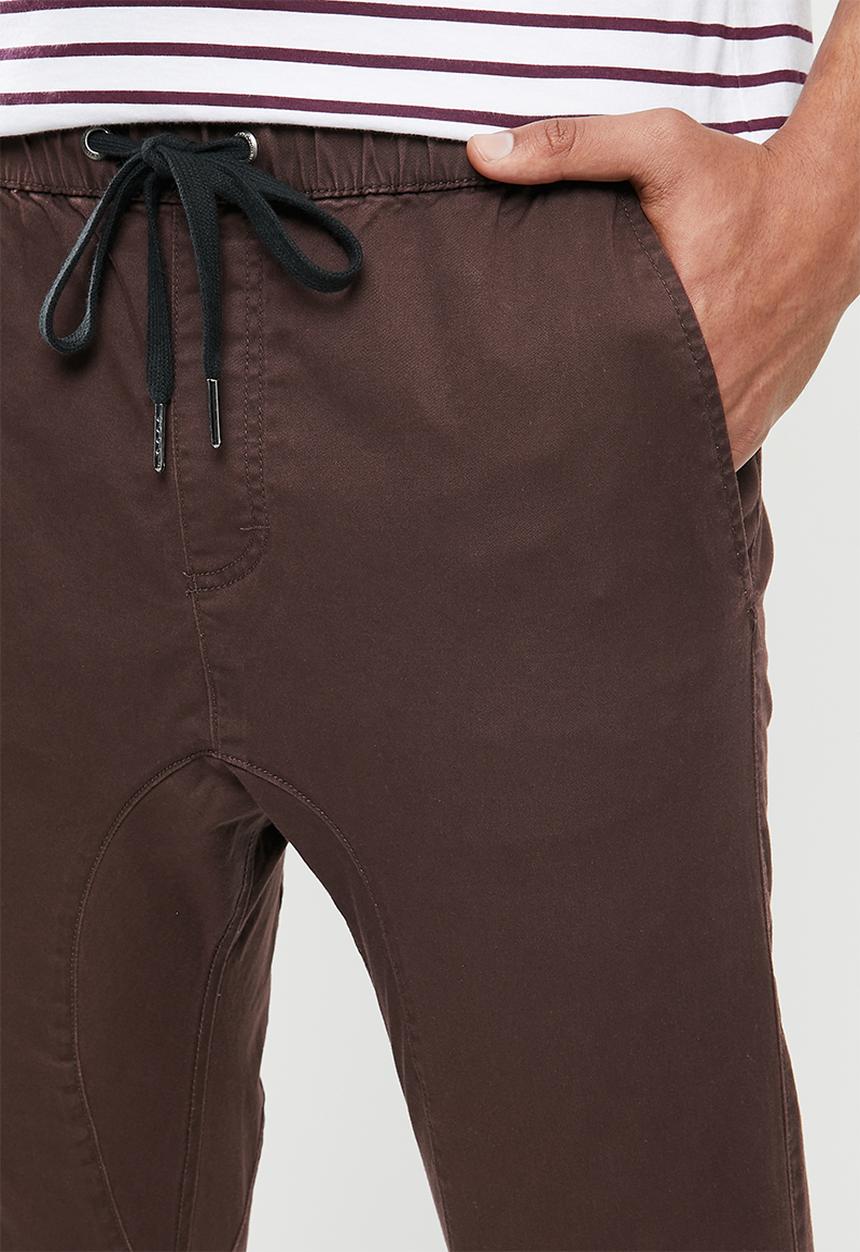 Cotton On - Drake cuffed pant - burgundy
