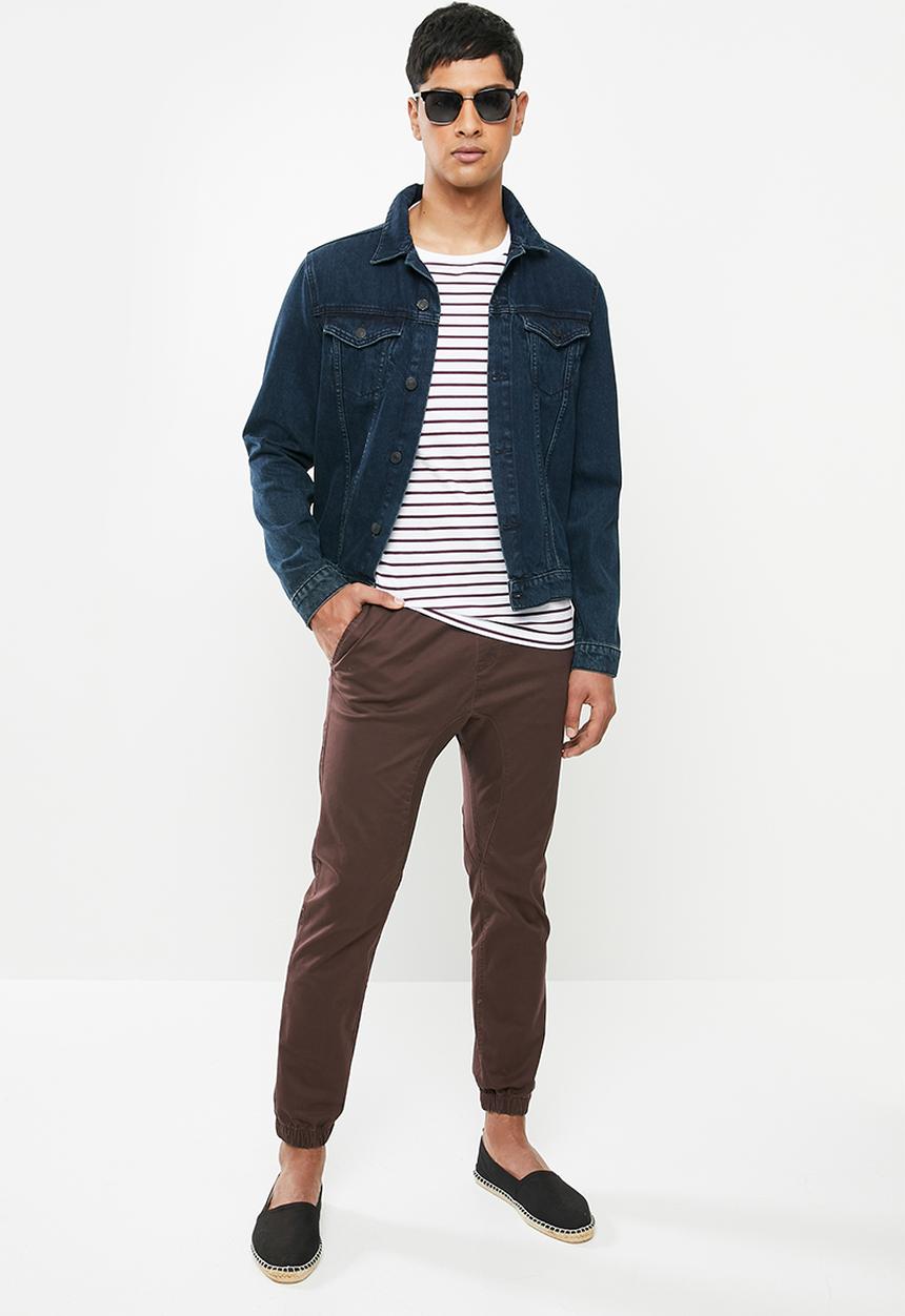 Cotton On - Drake cuffed pant - burgundy