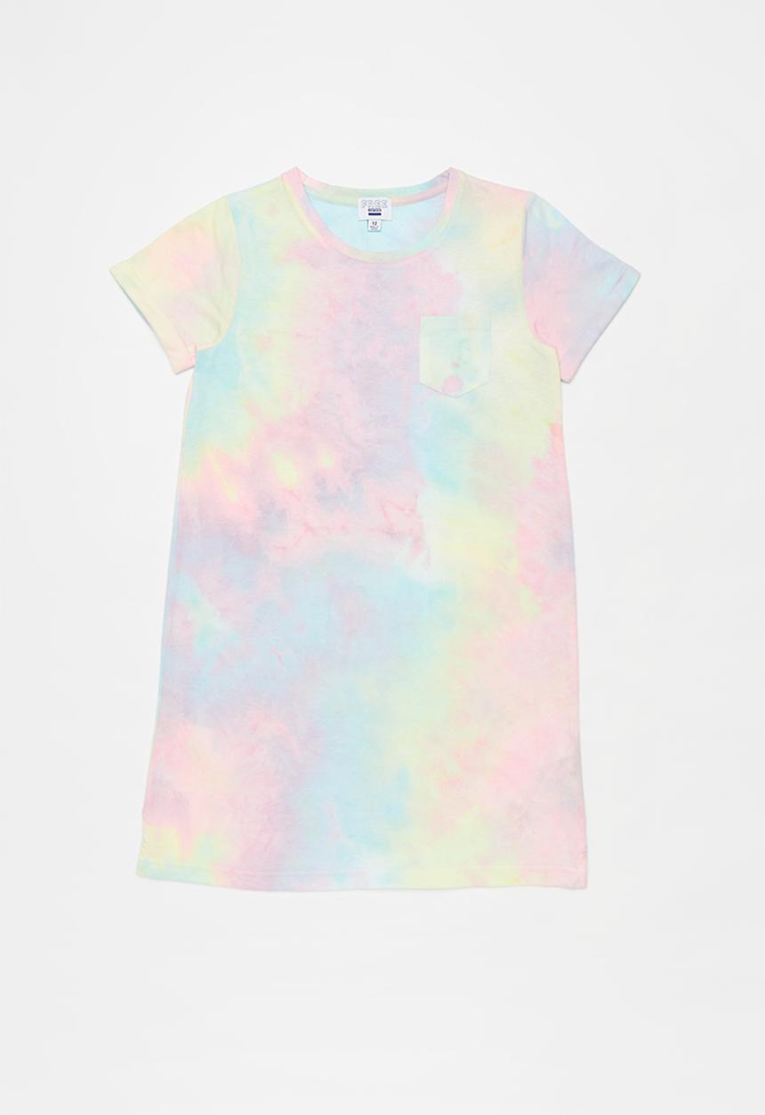 Free by Cotton On - Toni T-shirt dress - rainbow tie dye