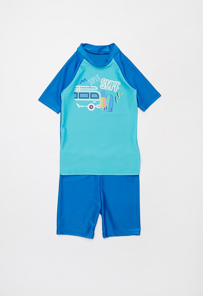 Pop Candy - Boys rashvest & shorts set - blue & navy