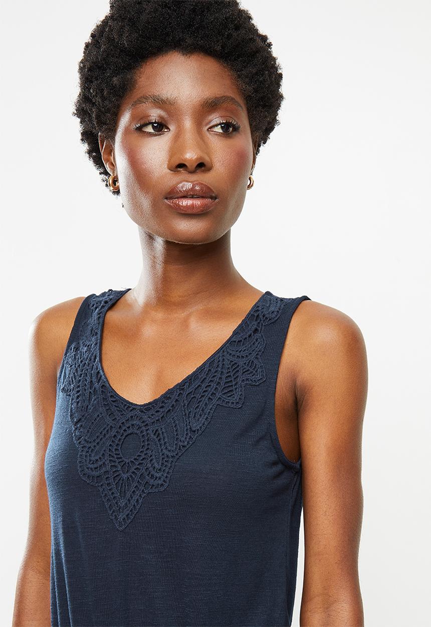 Jacqueline de Yong - Dodo sleeveless playsuit - navy