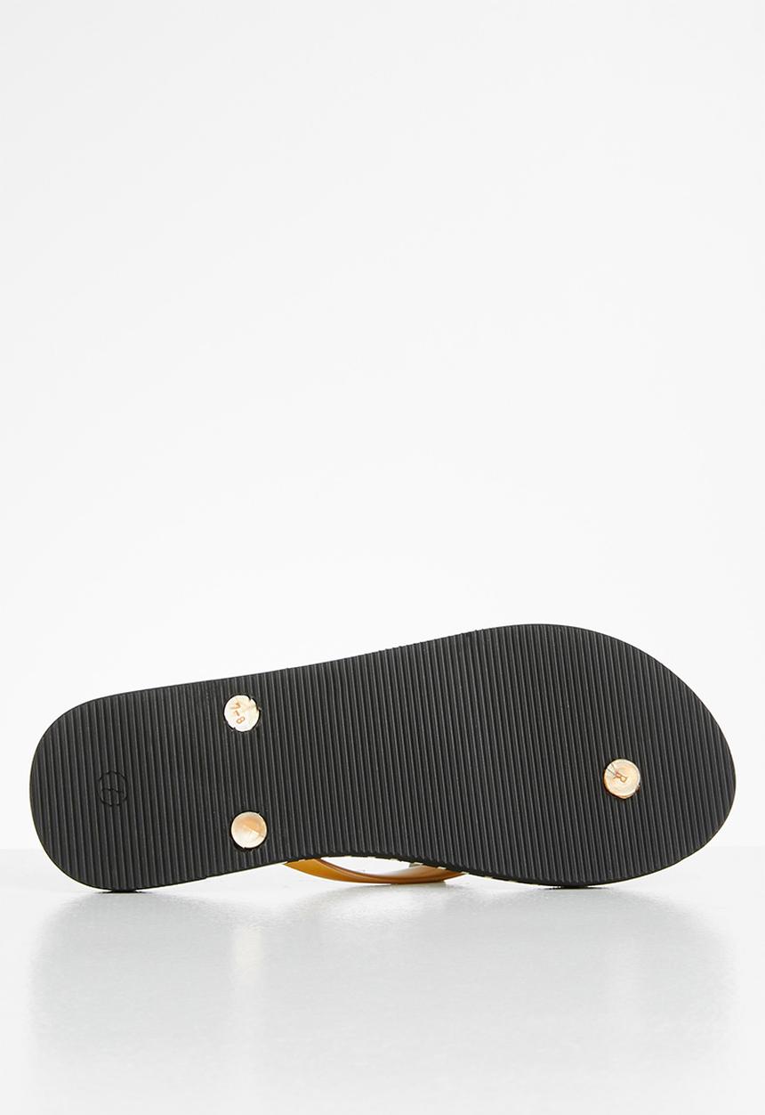 POLO - Audrey metallic stripe flip flop - gold & black 