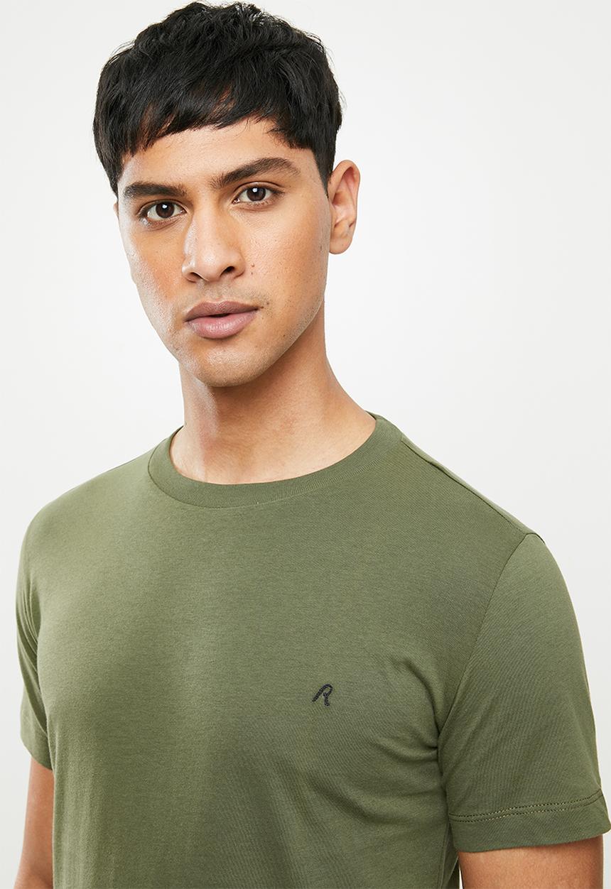 Replay - Basic jersey tee - grey & green