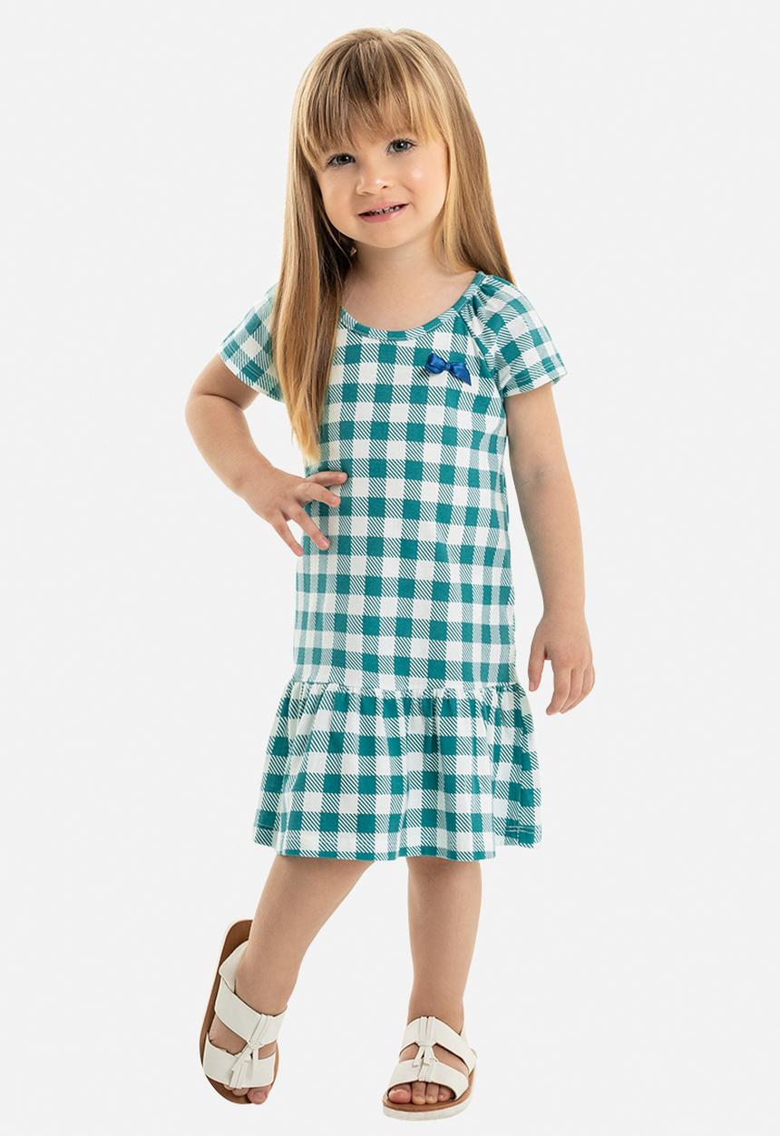 Bee Loop - Girls check dress - blue & white 