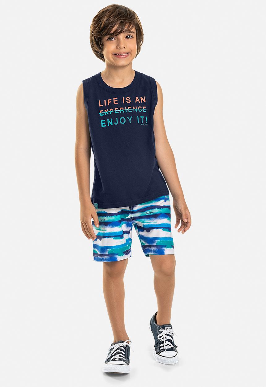 Quimby - Boys tank top & microfibre shorts set - navy