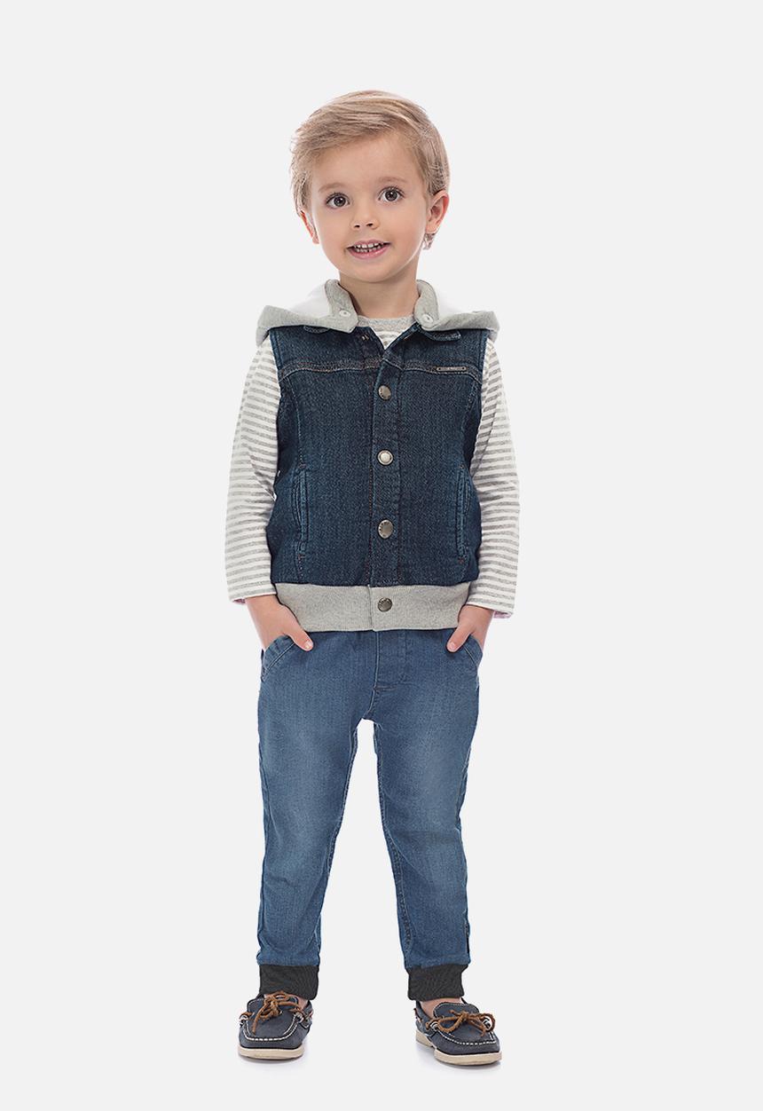 UP Baby - Baby boys denim vest - navy