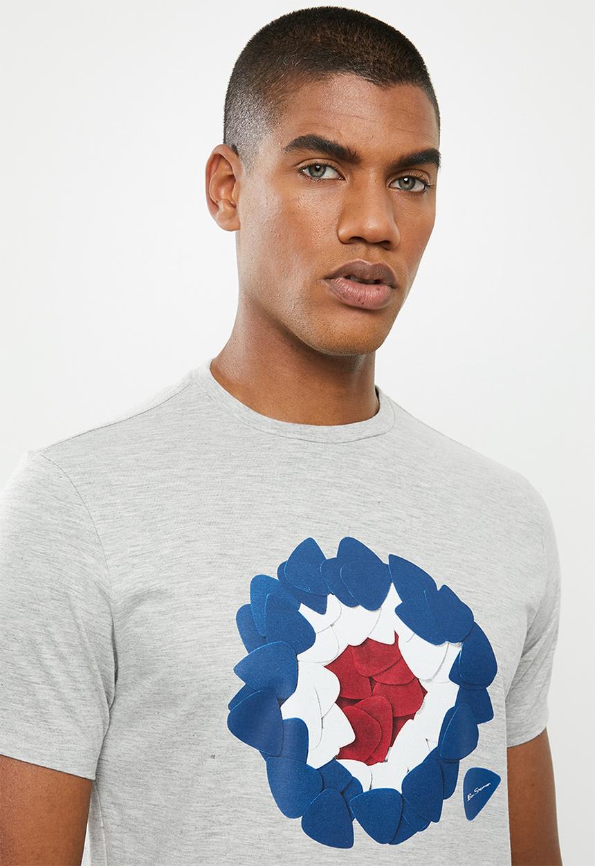 Ben Sherman - Layered chest print tee - grey
